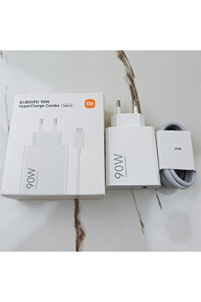 Xiaomi شاحن سريع أبيض بقوة 90 واط، مزود بكابل من النوع C بقوة 6 أمبير، متوافق...