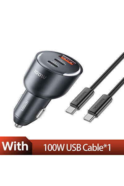 Toocki شاحن سيارة USB-C فضي اللون بقوة 100 واط، شحن سريع من النوع C مع تقنية ...