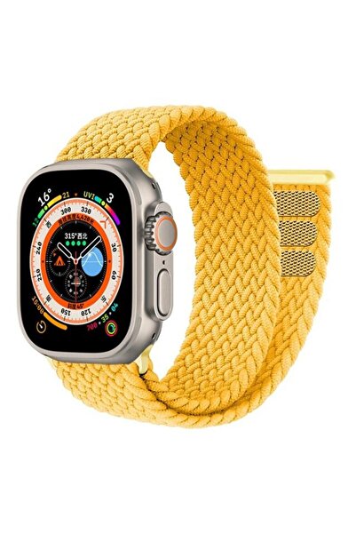 Choice سوار ساعة سولو لوب أصفر مضفر، مقاسات 42، 44، 45، 46، 49 مم، مناسب لساع...