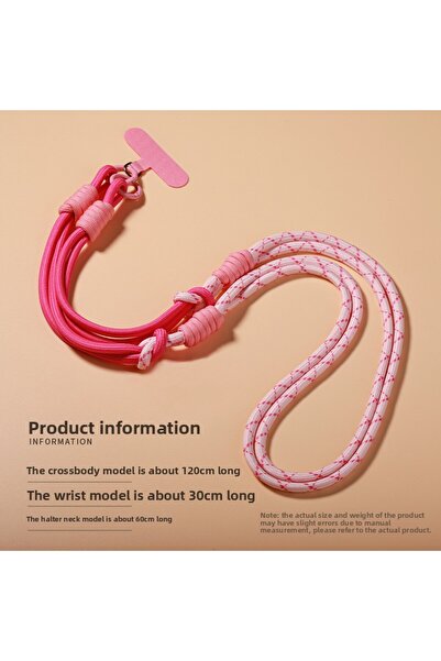 Choice5 Rose Pink 2 in 1 Adjustable Universal Mobile Phone Lanyard Crossbody ...