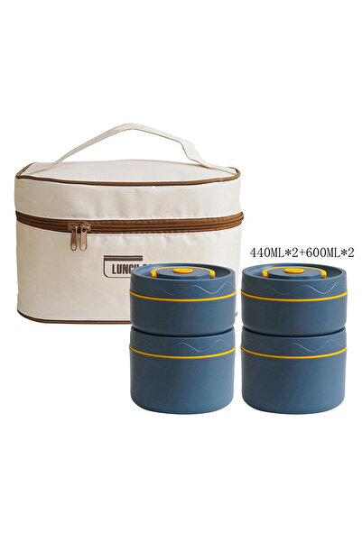 Choice 4pcs blue 304 Stainless Steel Insulated Lunch Box with Storage Bag Por...