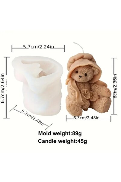 choice2 قالب دب جالس قالب شمعة سيليكون ثلاثي الأبعاد على شكل دببة لطيفة على ش...