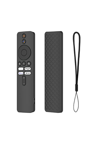 ALLOYSEED غطاء حماية أسود من السيليكون لجهاز التحكم عن بعد مع حبل تثبيت مقاوم للصدمات وملحقات مضادة للانزلاق