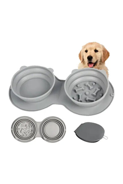 Marsilyan Mikopet Foldable Double Food and Water Bowl Ilkelgrp-Et445