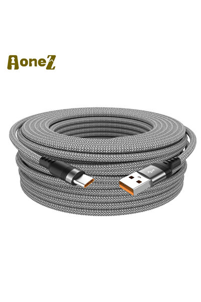 Choice كابل USB-C رمادي بطول مترين، بقدرة 120 واط، يدعم الشحن السريع 5 أمبير،...