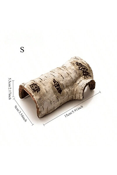 Choice1 1 pcs S Reptile Hideaway Cave - Durable Birch Wood Texture Resin Shel...