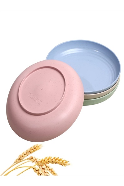 Choice 4pcs 4pcs/Set Wheat Straw Plate Lightweight Unbreakable Reusable Dinner Dishes Plates Dishwasher & M
