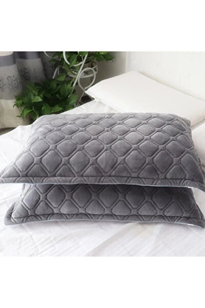 Choice 1 قطعة غطاء وسادة رمادي فاتح 1/2 قطعة غطاء وسادة مخملي كريستالي بلون س...