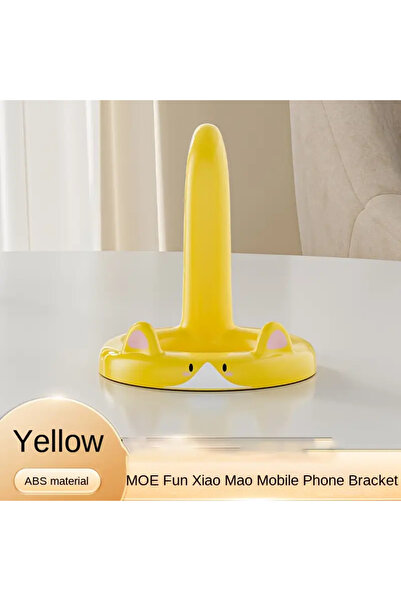 Choice حامل هاتف على شكل قطة كرتونية صفراء - زاوية قابلة للتعديل، حامل سطح مك...