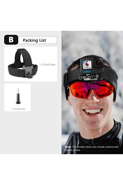 Choice حزام رأس B Vamson لكاميرا GoPro Hero 11 10 9 8 7 ملحقات حزام الرأس قاب...