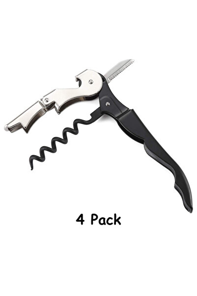 Choice 4 قطع فتاحة نبيذ أحمر، فتاحة من الفولاذ المقاوم للصدأ، فتاحة بمفصلة مز...