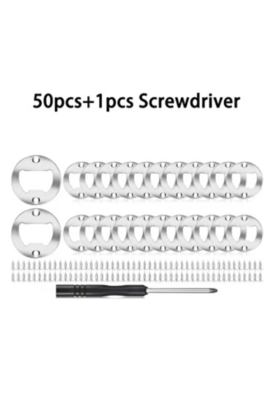 Choice 51 pcs silver set Bottle Opener Insert w/screw 40mm Round Iron Corn Beer Open Antique Bronze Silver