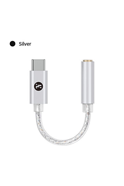 Choice محول صوت رقمي فضي JCALLY JM12 DAC Chip KT02H20 Hi-Fi Audio Decoder Type-C to 3.5mm Earphone