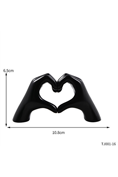 Choice Black Resin Love Gesture Sculpture Desktop Decoration Sculpture Doll N...