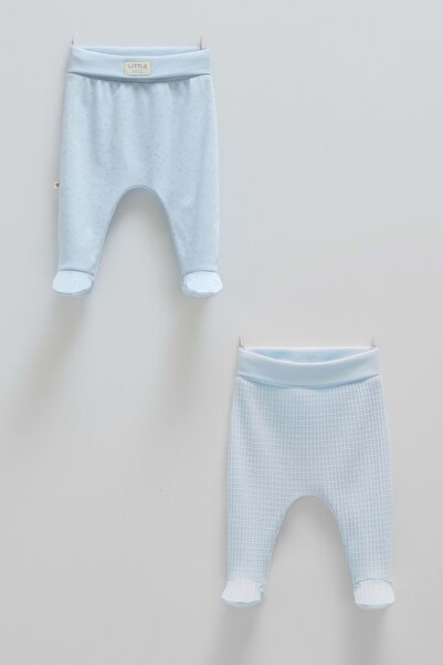 Caramell Soft Color Double Pants with Patickles Blue