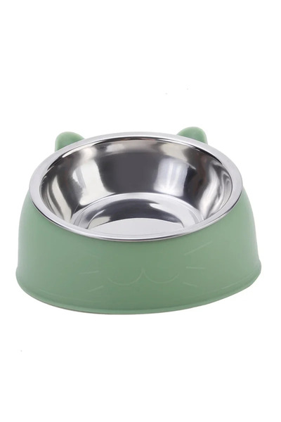 Choice وعاء طعام قطط أخضر قطعة واحدة، وعاء طعام مائل إبداعي جميل للقطط الصغير...