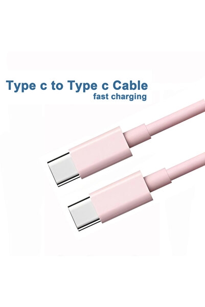 Choice6 كابل شحن سريع ونقل بيانات USB-C إلى USB Type-C بطول 2 متر، لون وردي، ...