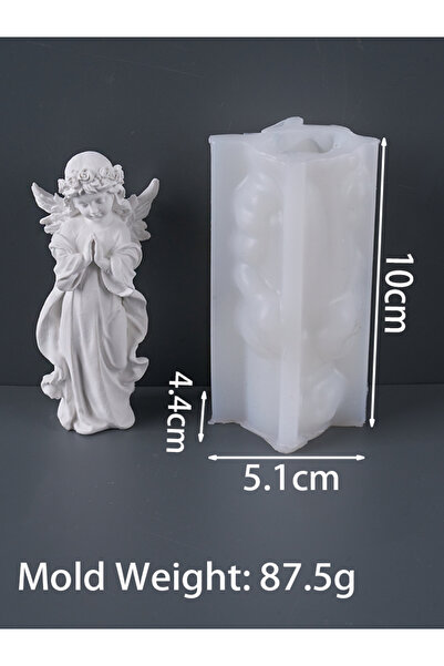 Choice قالب سيليكون ثلاثي الأبعاد لملاك الصلاة مصنوع يدويًا لفتاة لطيفة تمثال نحت الجص عيد الفصح