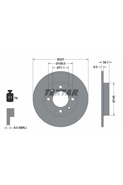 Krieger Disc Frana Citroen Berlingo / Berlingo First Microbus/C2/C3 1 Peugeot...