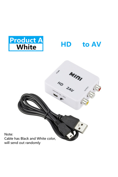 Choice محول صندوق تحويل HD2AV أبيض متوافق مع HDMI إلى AV RCA، محول HDMI إلى A...