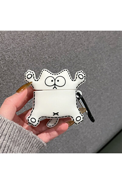 Choice حافظة قطة جديدة بتصميم مضحك لأجهزة AirPods Pro2 باللون الأبيض لعام 2025 لأجهزة AirPods 4 وAirpod 1 و2 و3 وPro Pro2 مزودة بتقنية البلوتوث