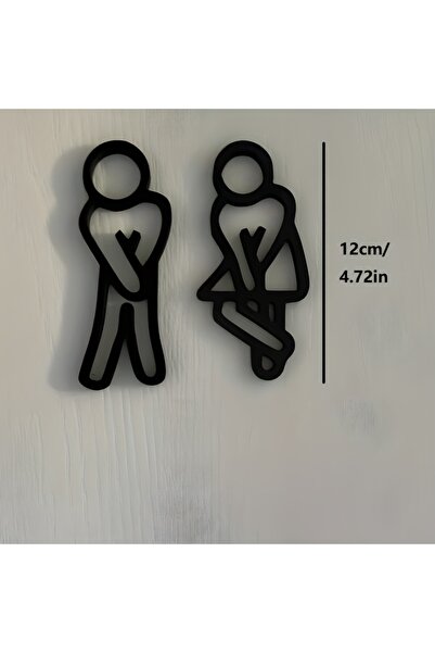 Choice لافتة باب حمام سوداء من قطعتين، لافتة حمام عصرية للرجال والنساء، ديكور...