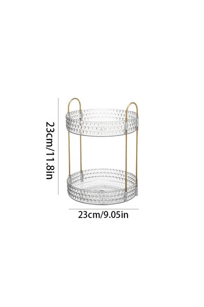 Choice منظم مستحضرات تجميل دوار 360 درجة، مكون من طبقتين، رف مستحضرات تجميل ش...