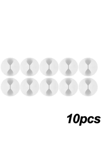 Choice 10 × منظم كابلات صغير أبيض 5/50 قطعة، مشابك كابلات شحن USB، منظم سلك مكتبي مرتب