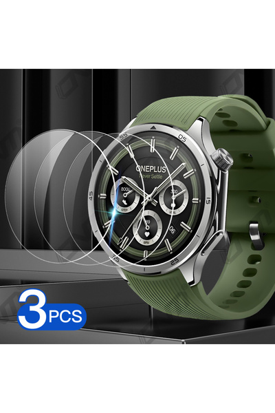 Choice واقي شاشة زجاجي مقوى لساعة ون بلس 3، 3 قطع، زجاج مقوى 9H، تنظيف ممتاز