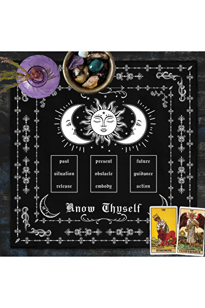 Choice 49x49(1.6X1.6FT YLB-345 VIKAMA مفرش طاولة بعقدة سحرية وطوطم خماسي مقاوم للماء ومراسم التاروت والتأمل