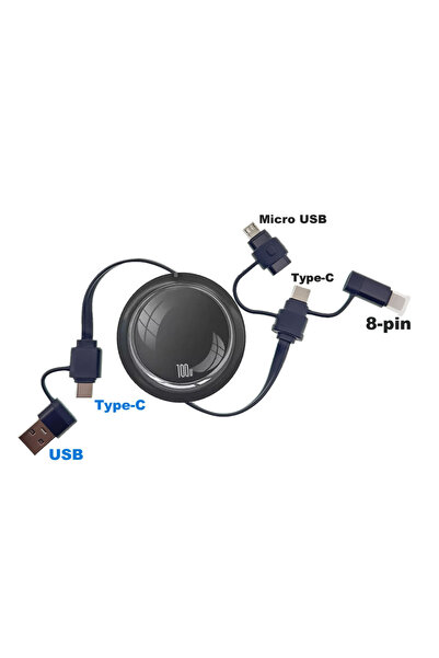 Choice 6 في 1 - كابل شحن سريع PD بقوة 100 وات بطول 1 متر باللون الأسود 6 كابل...