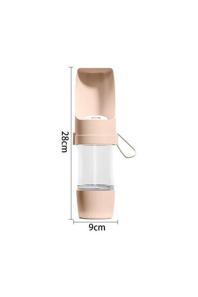 Choice Pink Portable Dog Cat Water Bottle with Storage Food and Water Contain...