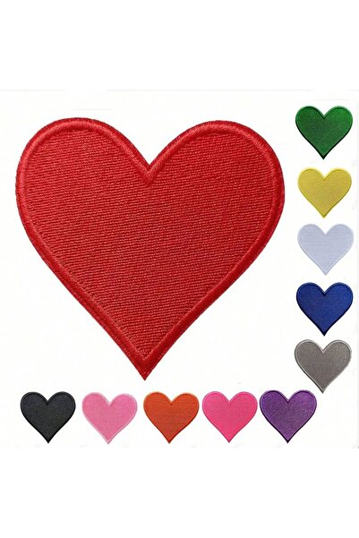 Choice7 رقعة قلب بيضاء واحدة قابلة للكي، رقعة مطرّز لطيفة قابلة للكي أو الخيا...