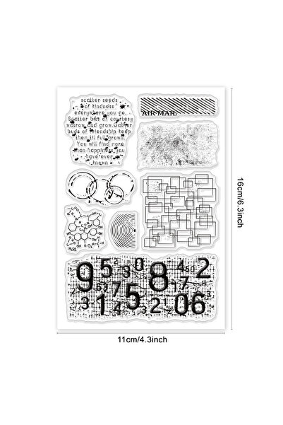 Choice1 AECH-23253 خلفية شفافة طوابع رقم بصمة الإصبع البريد الجوي ختم سيليكون...