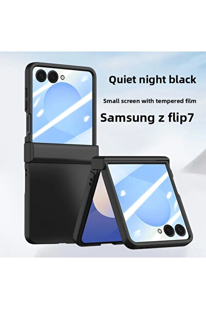 Choice جراب هاتف أسود ناعم الملمس لهاتف Galaxy Z Flip7، متوافق مع Z Flip 7 FE...