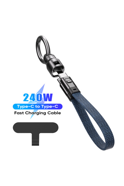 Choice كابل بيانات سريع للهواتف المحمولة USB-C 240 واط أزرق داكن من النوع C إ...