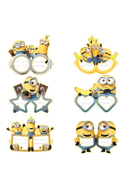 Miniso 12pcs Minions Party Glasses Despicable Dad Taking Photos Props Mask Kids Birthday Party Decoration S