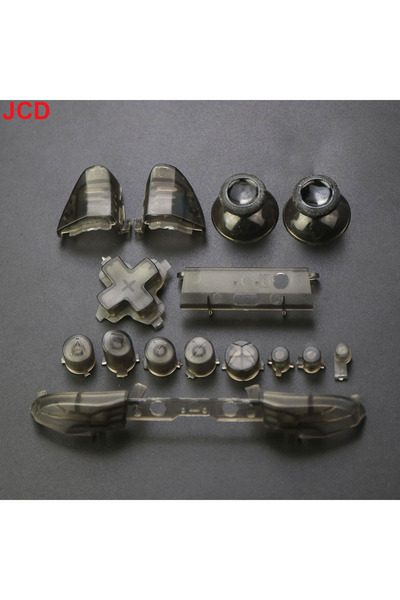 JCD مجموعة واحدة من أزرار استبدال الكروم الكاملة السوداء الشفافة لجهاز Xbox O...