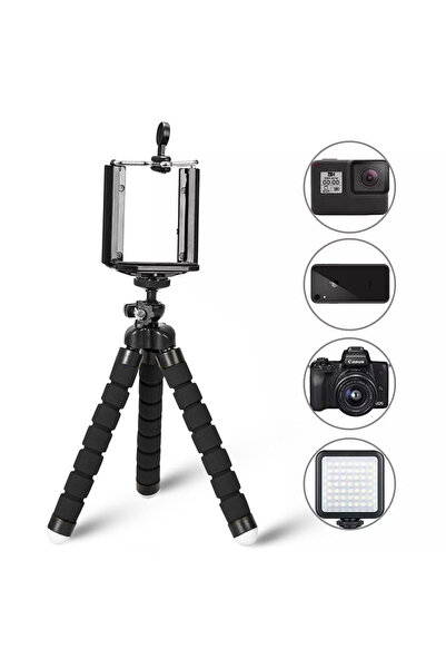 Choice حامل ثلاثي القوائم أسود للهاتف، إسفنج مرن، حامل ثلاثي القوائم صغير من ...