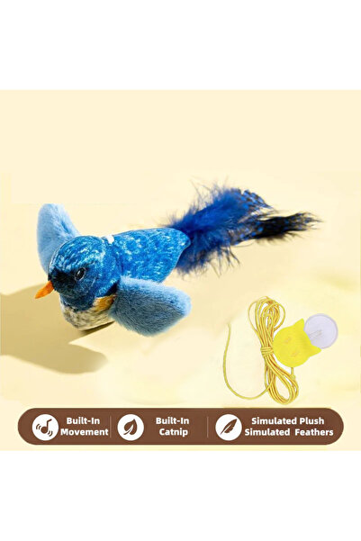 Choice Blue 1PC Pet Cat Toys for Indoor Cats Interactive Kitten Toy Realistic Bird Sound Containing Plush a