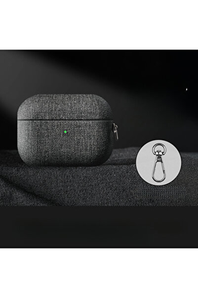 Choice جراب من القماش الرمادي المحبب لجهاز AirpodsPro، جراب لجهاز Airpods Pro 2، جراب لجهاز Airpods 4 3، غطاء لجهاز AirPods 1/2