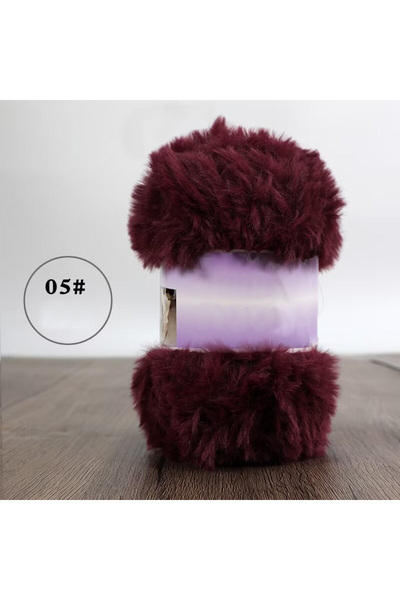 Choice خيط فرو صناعي أرجواني محمر 200 غرام، مثالي لحياكة النعال المصنوعة يدوي...