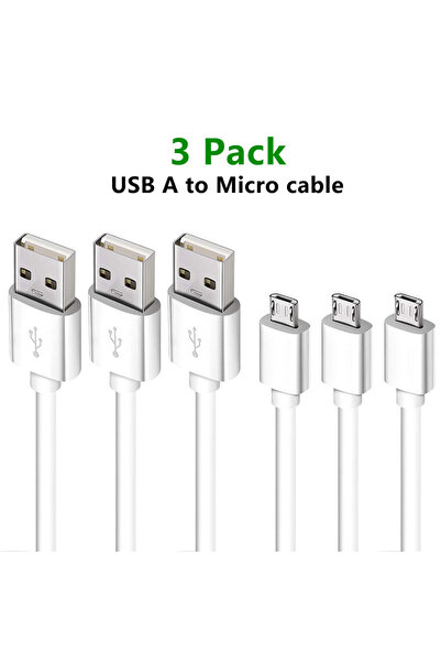 Choice كابل شحن USB A إلى Micro بطول 1 متر أبيض، 3 أمتار، 2 متر، 1 متر، عبوة ...