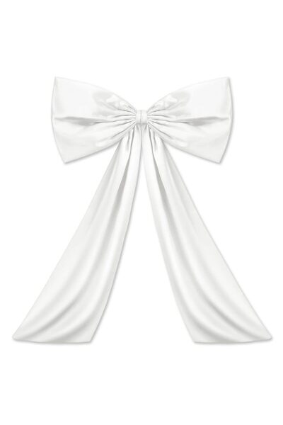 Choice زينة حفلات فيونكة كبيرة بيضاء مقاس 65×105 سم لتزيين شجرة الكريسماس وشرائط فيونكة لحفلات عيد الميلاد