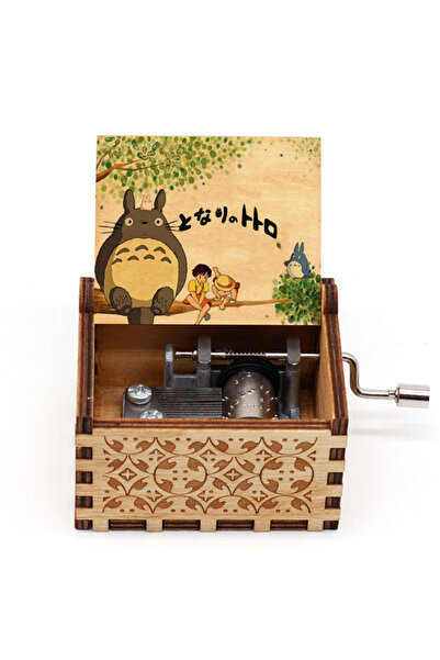 Choice Totoro 03 Wooden painted music box, Totoro music gift, ornament, light luxury wooden hand cranked mu