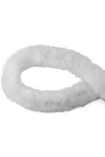 Choice وشاح من فرو الأرنب الصناعي أبيض 100 سم، شريط فروي، شريط تقليم، صناعة ي...