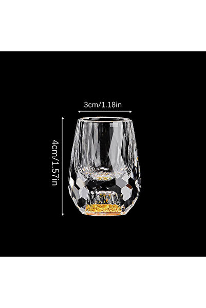Choice as pic 10ML Crystal Glass Baujiu Glass Vodka Glass Sake Shochu Glass Bar Liqueur Double Bottom Gold