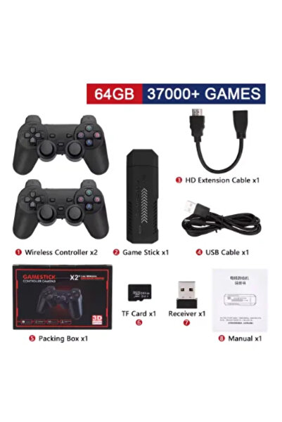 Choice X2-64G X2 Plus 4K Retro Game Console - 64/128/256GB Plug & Play Stick with 58000+ Games & Wireless C