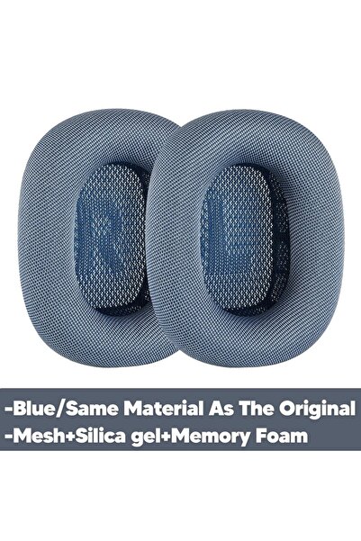 Choice وسائد أذن بديلة زرقاء اللون لسماعات الرأس اللاسلكية Apple Airpods Max، ملحقات وسادة أذن ذاكرة