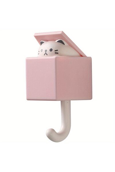 Choice pink cat 1 PCS Creative Cat Hook Cute Seamless Dormitory Bedroom Door Hangers Hooks Key Umbrella Tow